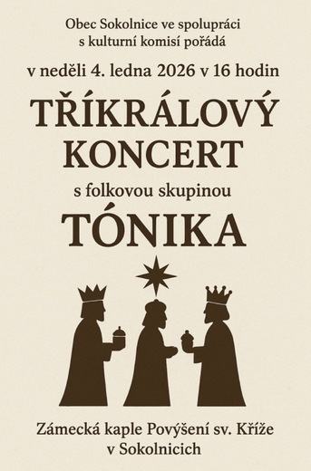 Tříkrálový koncert v sokolnické kapli