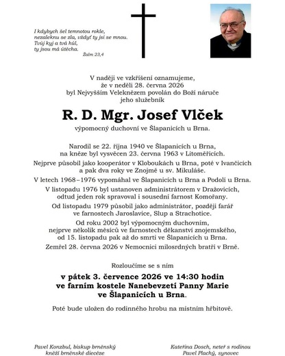 Zemřel P. Josef Vlček