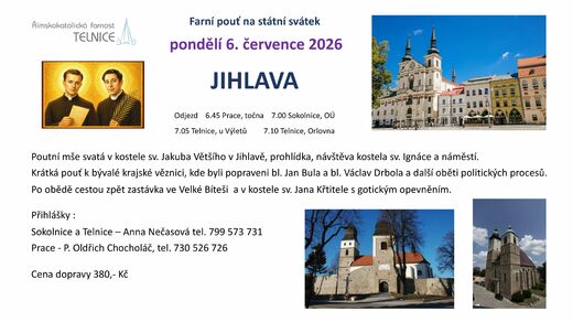 Pozvánka - Farní pouť do Jihlavy
