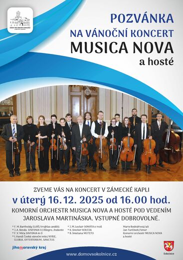Pozvánka na vánoční koncert v Sokolnicích